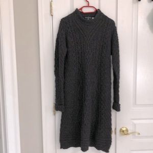 Irish knot sweater dress. NWT, never worn. Steel gray.